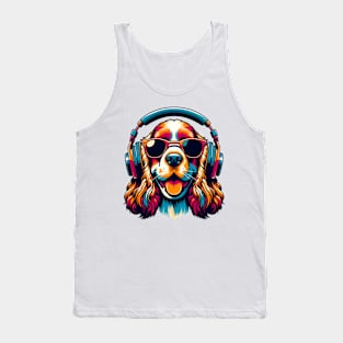 English Cocker Spaniel Smiling DJ with Lively Tunes Tank Top